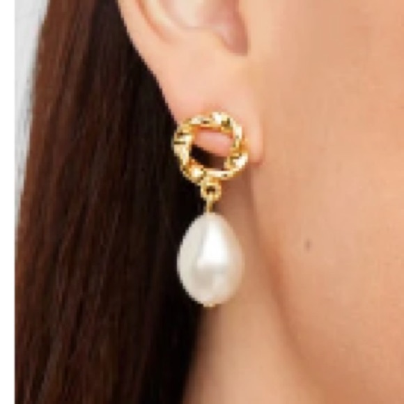 TALBOTS -  Organic Pearl Drop Earrings  - NWT - Picture 5 of 5